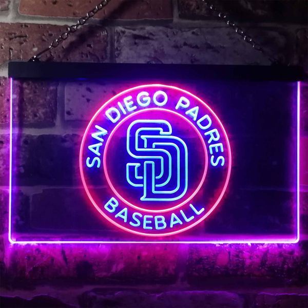 San Diego Padres Dual LED Neon Light Sign